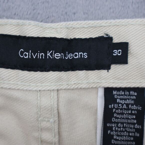 Calvin Klein Jeans Pants Mens 30 White Mid Rise Easy Fit Straight Leg Bottoms - Picture 2 of 16